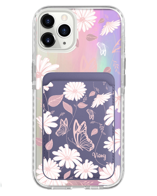 iPhone Magnetic Wallet Holo Case - Butterfly & Daisy