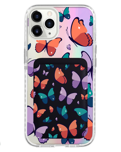 iPhone Magnetic Wallet Holo Case - Butterfly