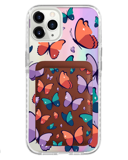 iPhone Magnetic Wallet Holo Case - Butterfly