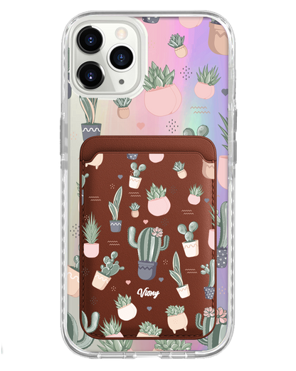 iPhone Magnetic Wallet Holo Case - Cactus 2.0