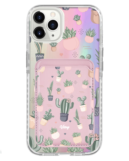 iPhone Magnetic Wallet Holo Case - Cactus 2.0