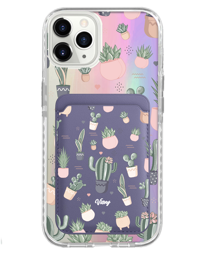 iPhone Magnetic Wallet Holo Case - Cactus 2.0