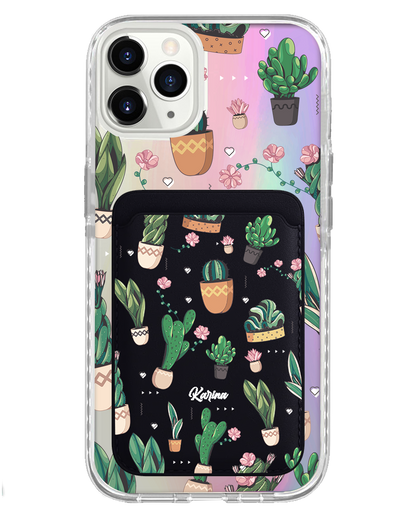 iPhone Magnetic Wallet Holo Case - Cactus 3.0