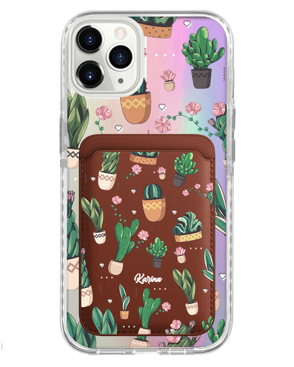 iPhone Magnetic Wallet Holo Case - Cactus 3.0