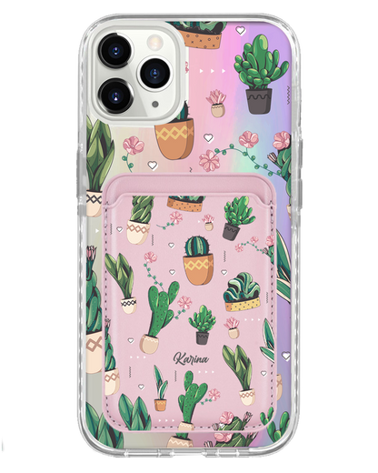 iPhone Magnetic Wallet Holo Case - Cactus 3.0