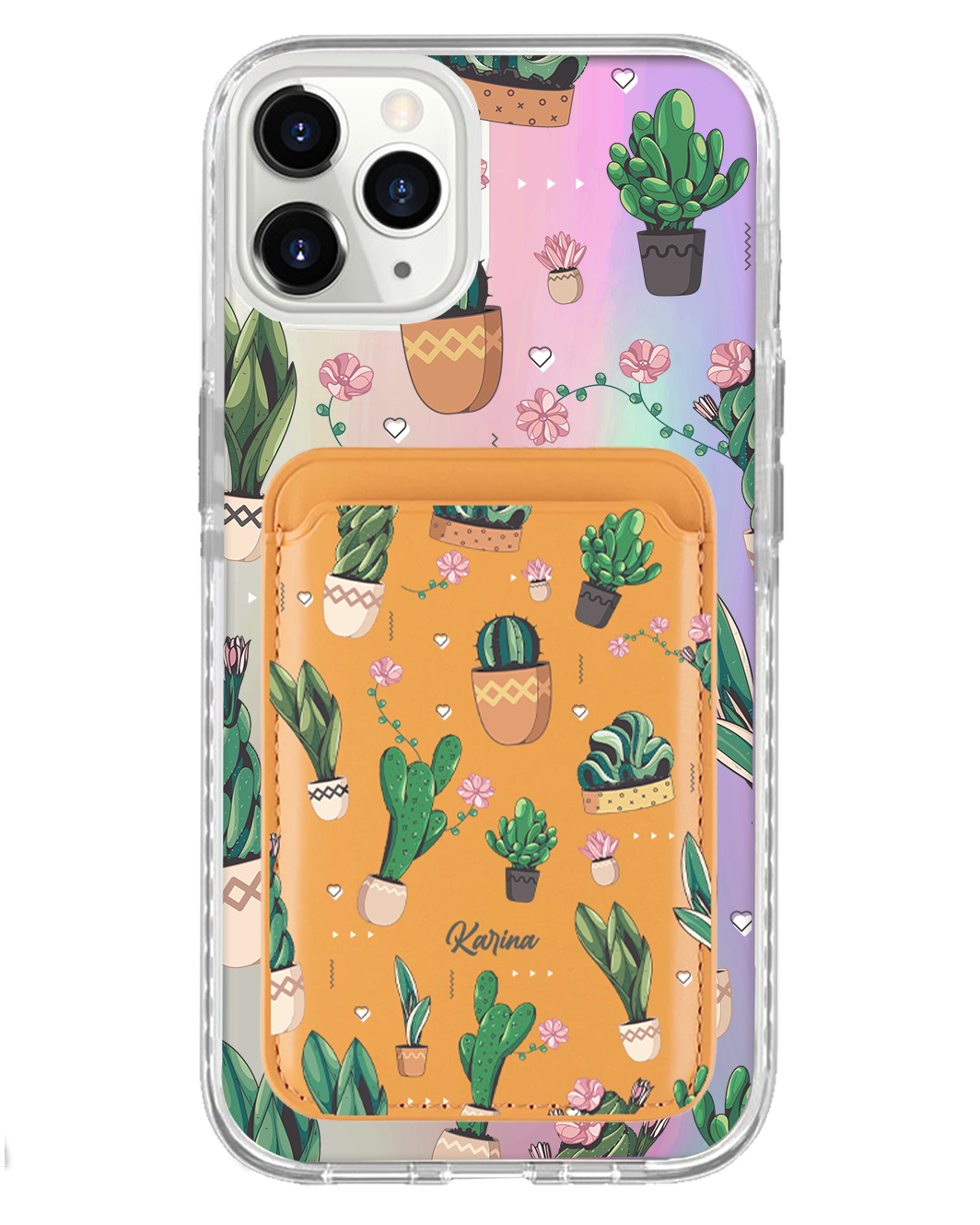 iPhone Magnetic Wallet Holo Case - Cactus 3.0