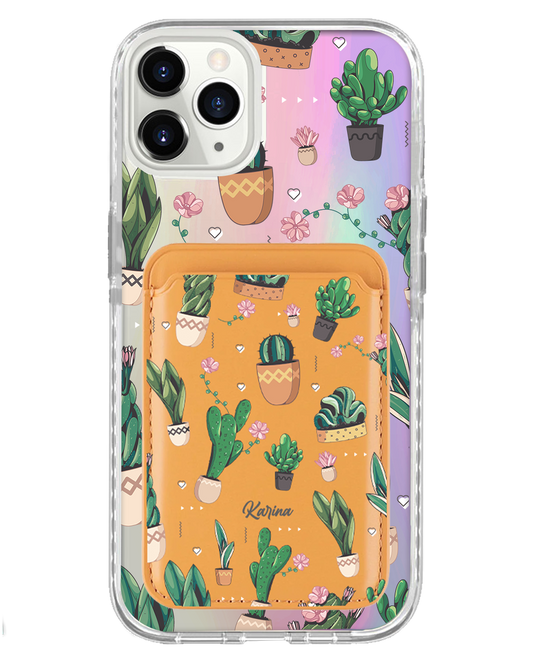 iPhone Magnetic Wallet Holo Case - Cactus 3.0