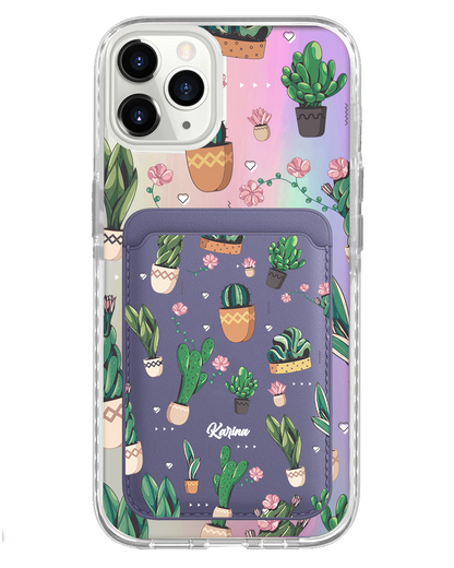 iPhone Magnetic Wallet Holo Case - Cactus 3.0