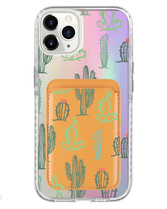 iPhone Magnetic Wallet Holo Case - Cactus