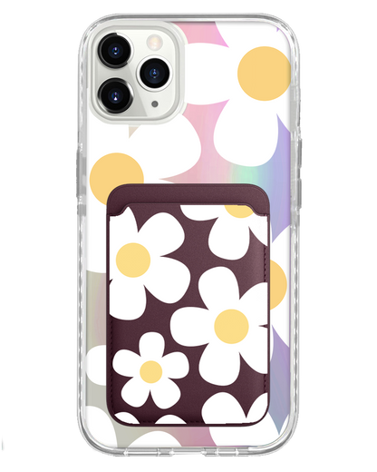 iPhone Magnetic Wallet Holo Case - Daisy 1.0