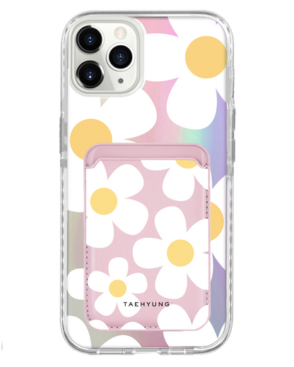 iPhone Magnetic Wallet Holo Case - Daisy 1.0