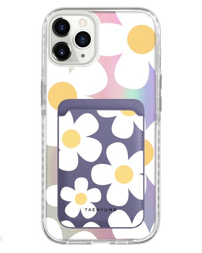 iPhone Magnetic Wallet Holo Case - Daisy 1.0