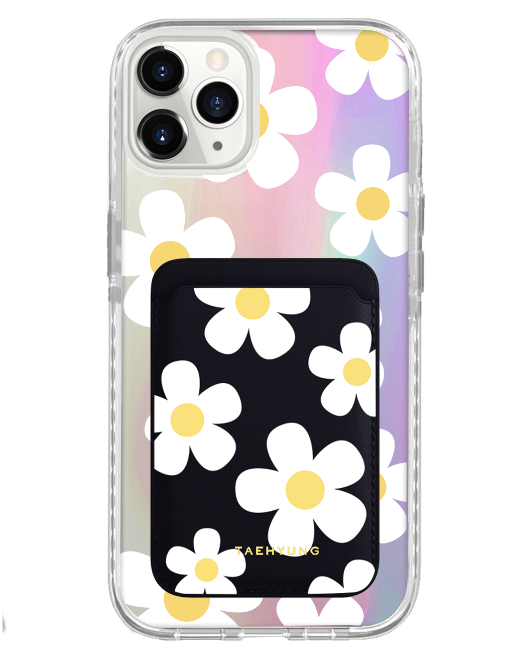 iPhone Magnetic Wallet Holo Case - Daisy 2.0