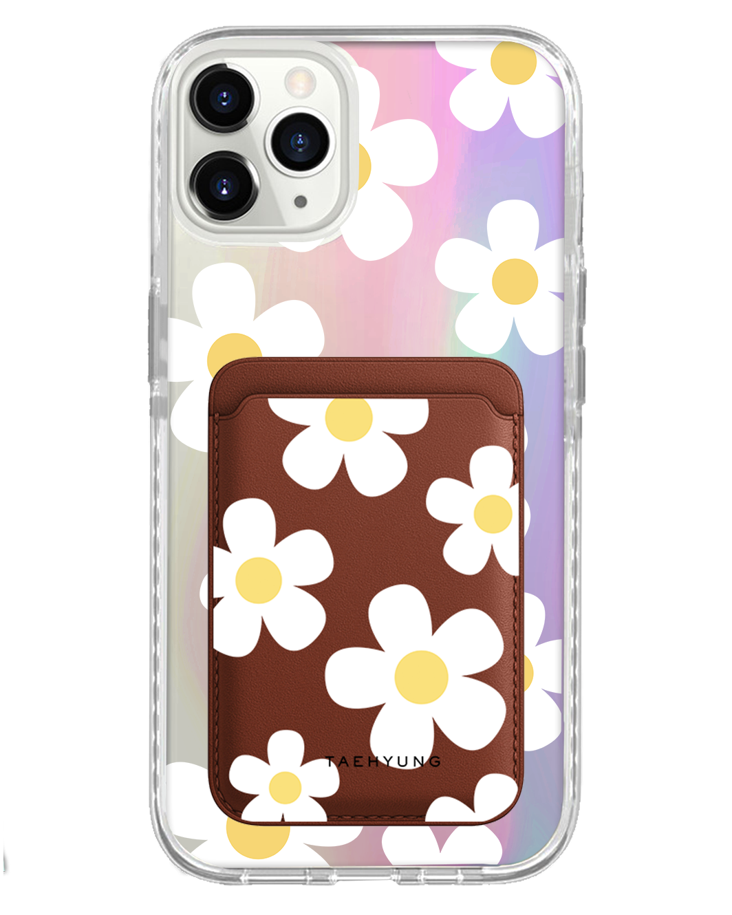 iPhone Magnetic Wallet Holo Case - Daisy 2.0