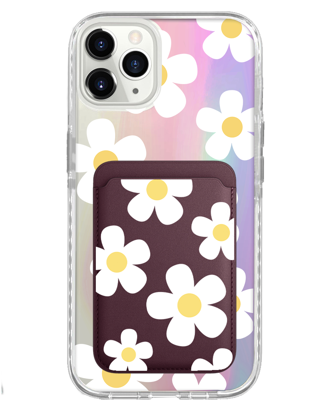 iPhone Magnetic Wallet Holo Case - Daisy 2.0