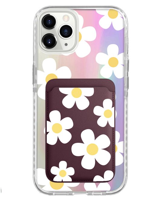 iPhone Magnetic Wallet Holo Case - Daisy 2.0