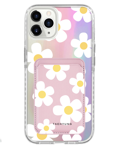 iPhone Magnetic Wallet Holo Case - Daisy 2.0