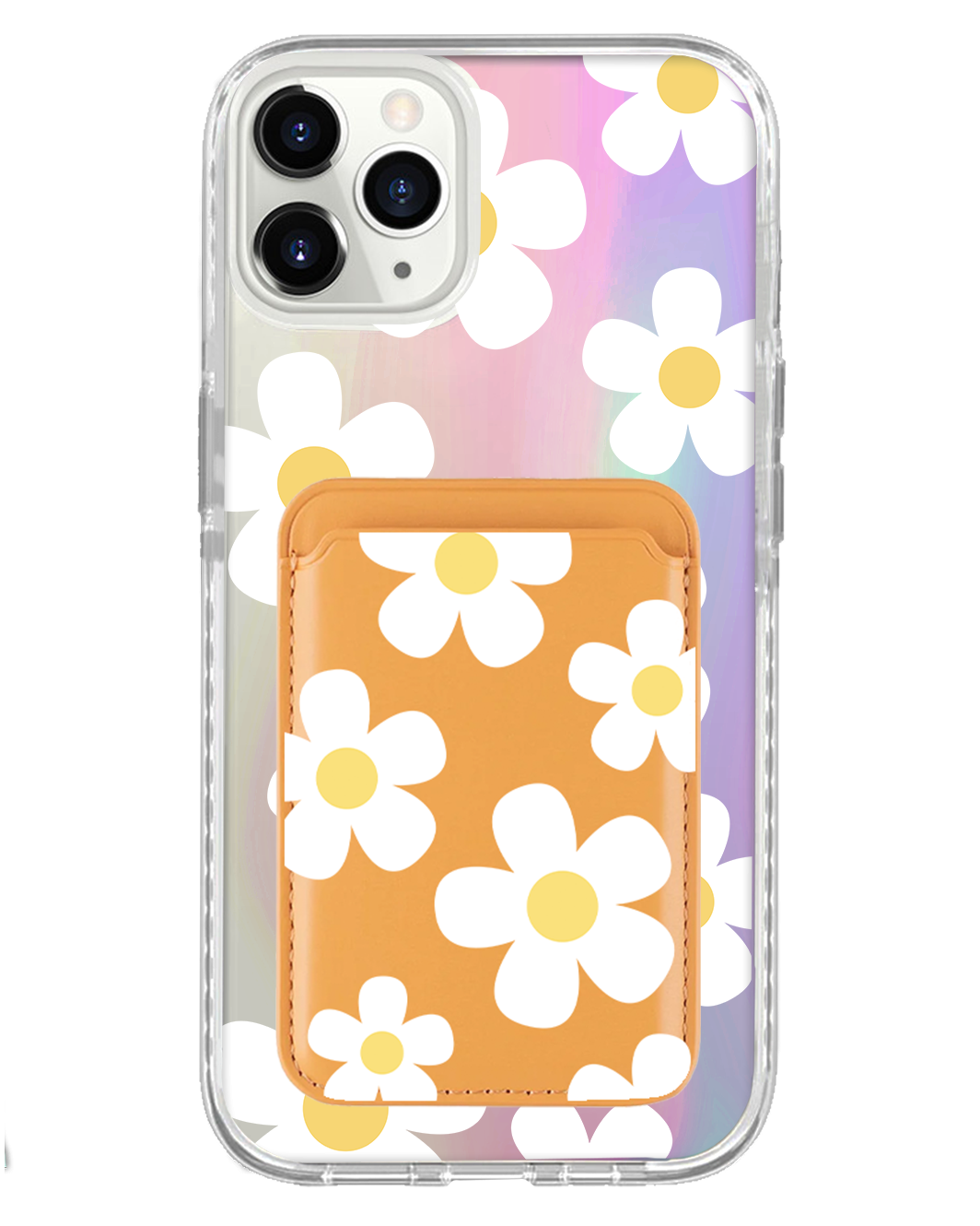 iPhone Magnetic Wallet Holo Case - Daisy 2.0