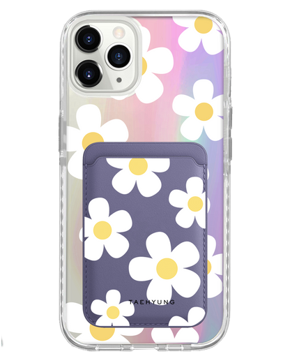 iPhone Magnetic Wallet Holo Case - Daisy 2.0