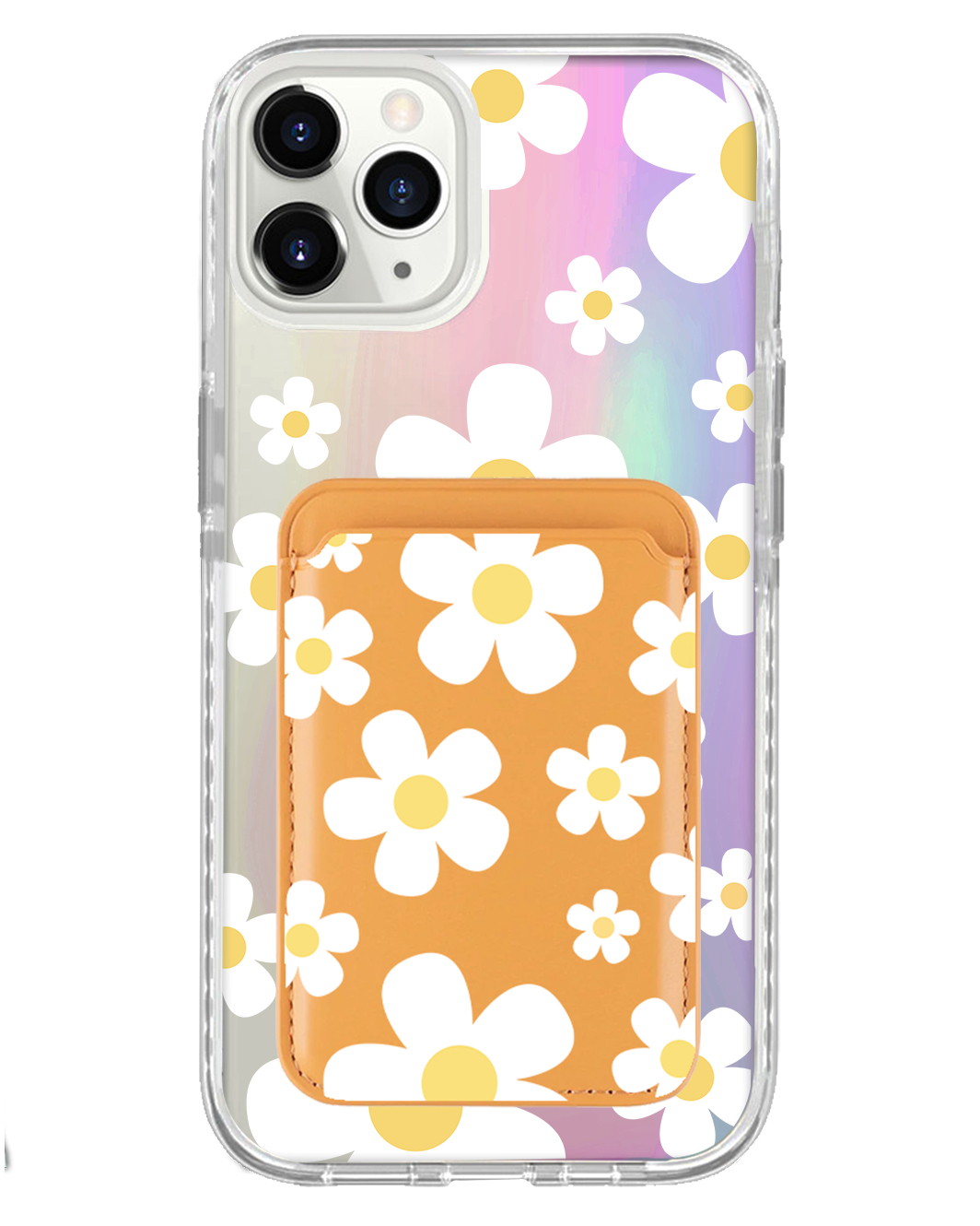 iPhone Magnetic Wallet Holo Case - Daisy 3.0