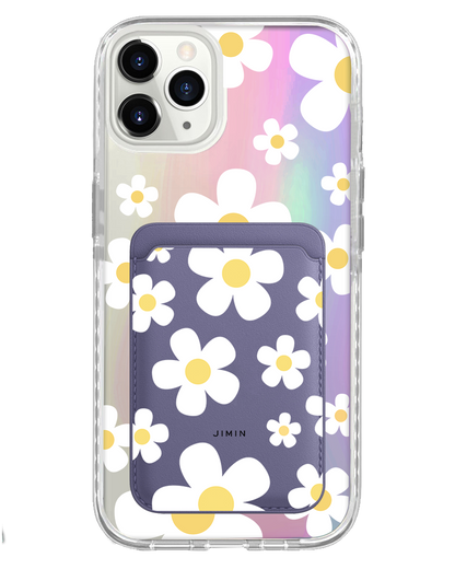 iPhone Magnetic Wallet Holo Case - Daisy 3.0