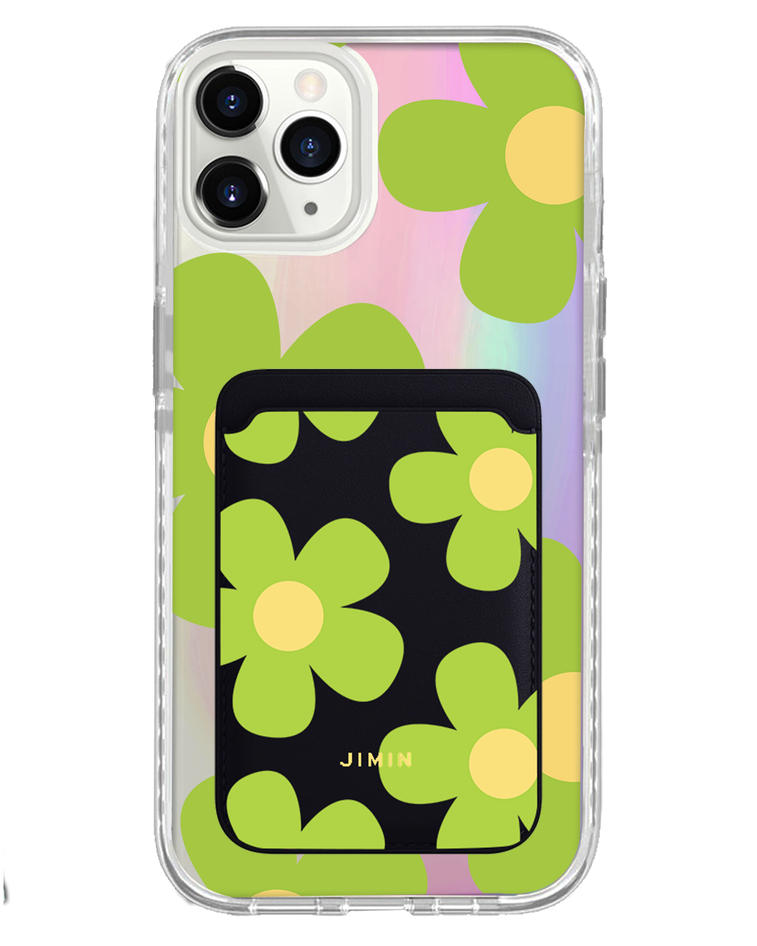 iPhone Magnetic Wallet Holo Case - Daisy Bloom