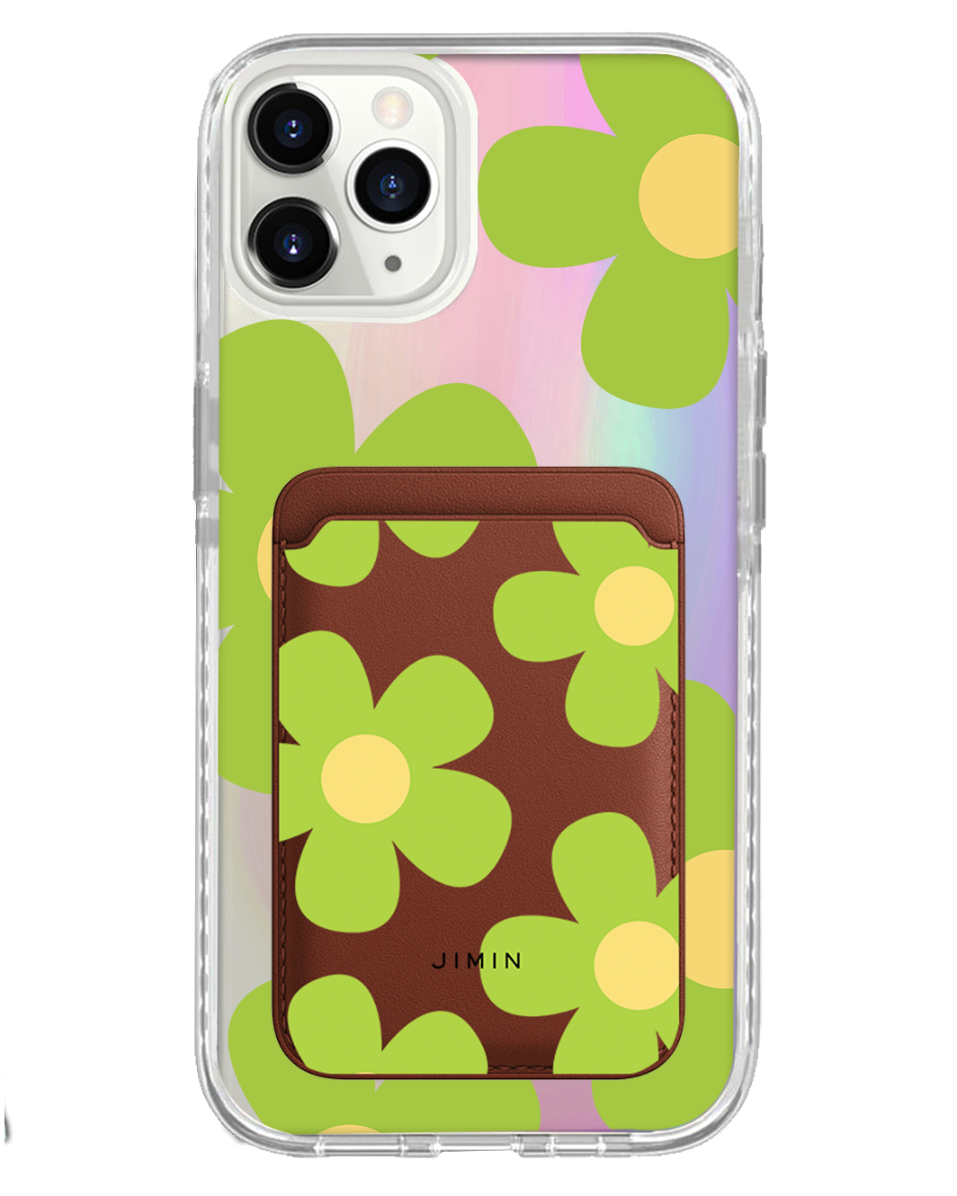 iPhone Magnetic Wallet Holo Case - Daisy Bloom