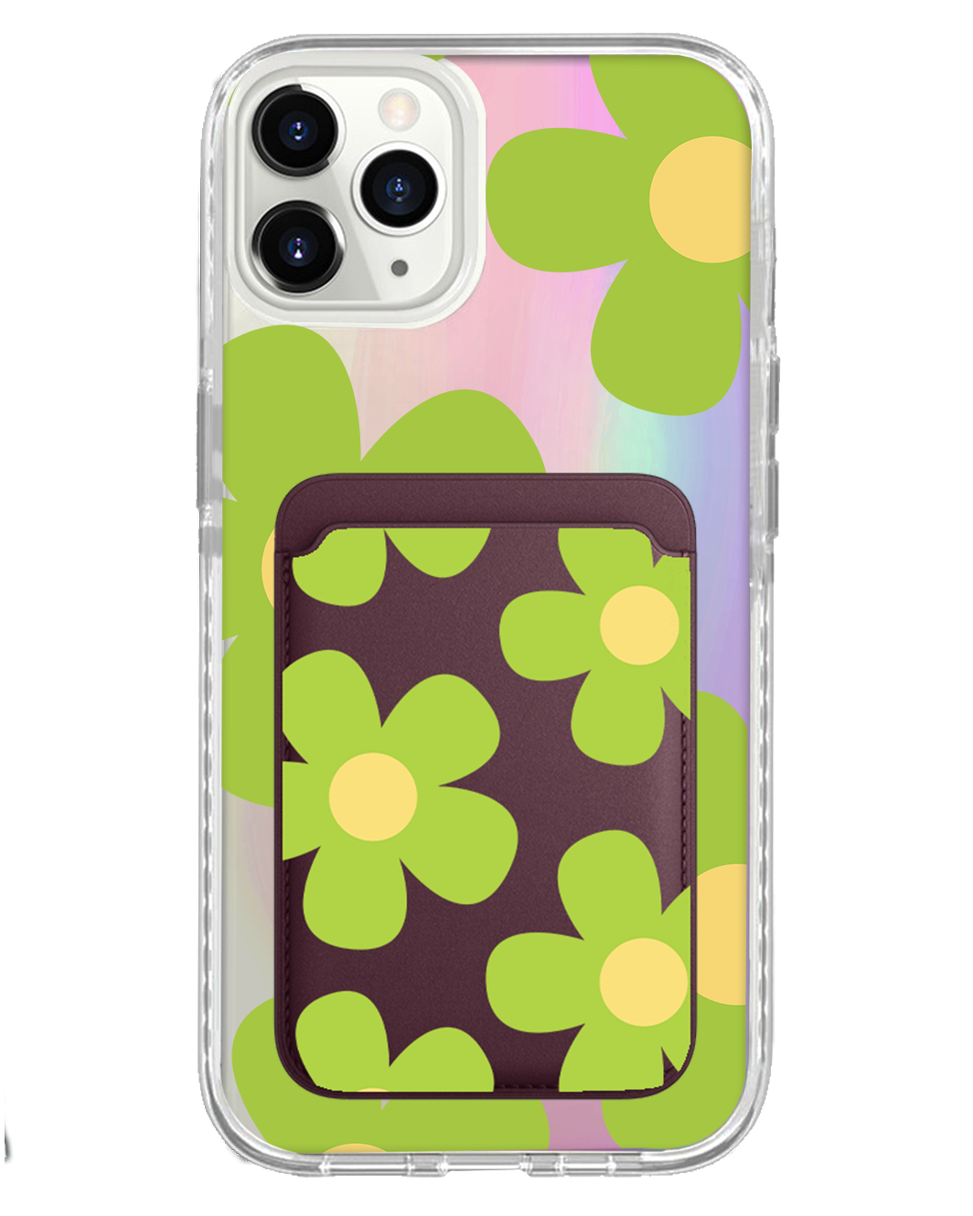 iPhone Magnetic Wallet Holo Case - Daisy Bloom