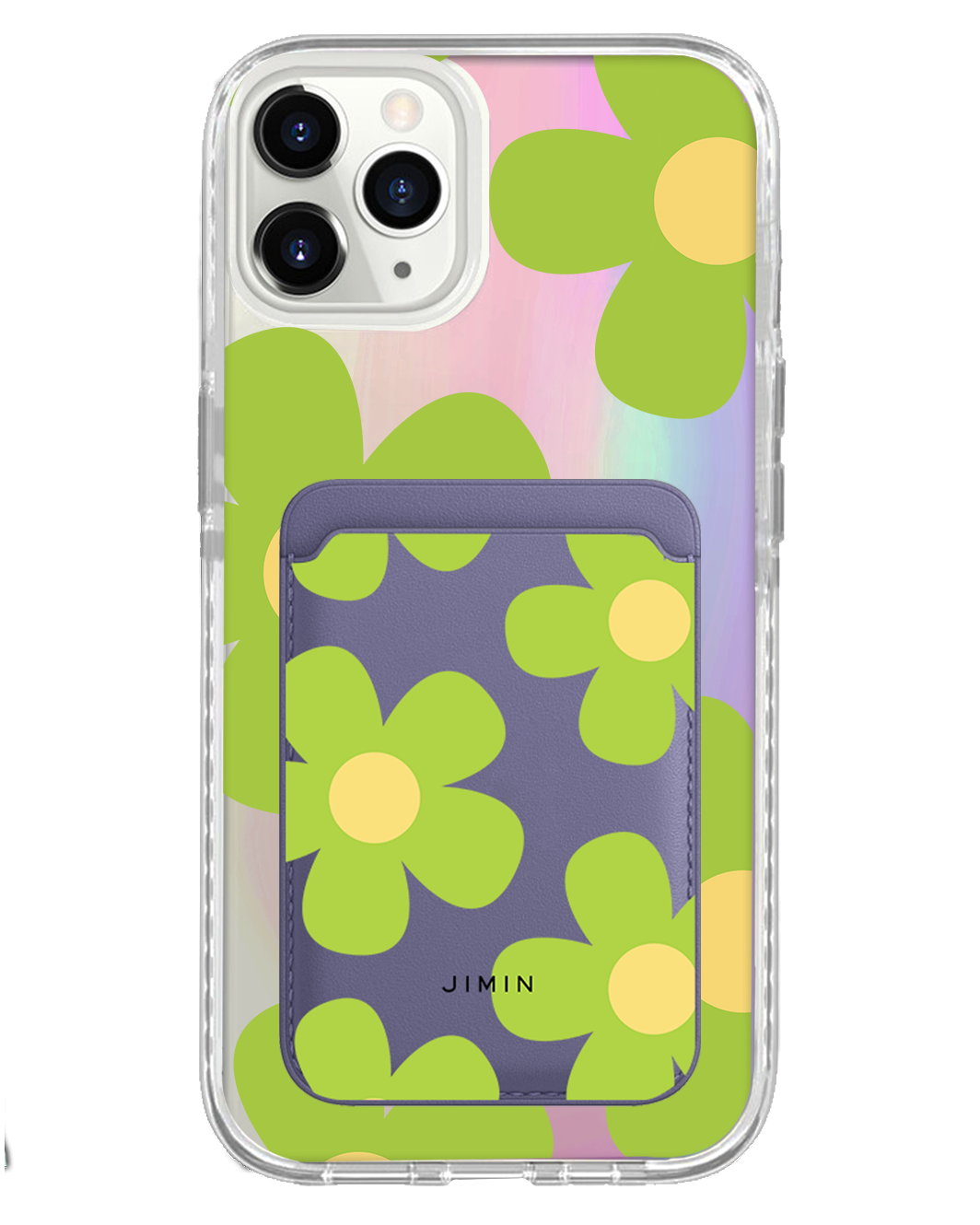 iPhone Magnetic Wallet Holo Case - Daisy Bloom