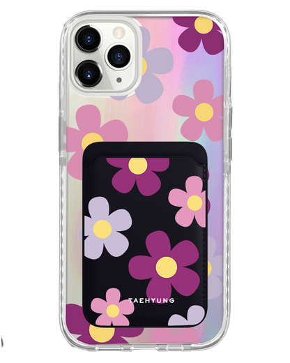 iPhone Magnetic Wallet Holo Case - Daisy Paradise