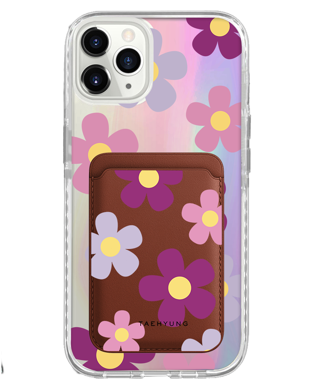 iPhone Magnetic Wallet Holo Case - Daisy Paradise