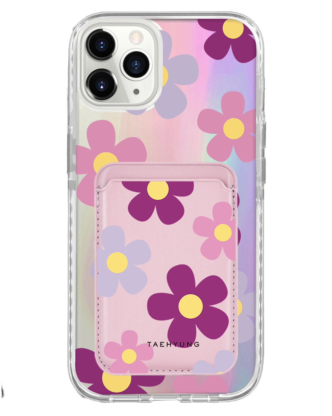 iPhone Magnetic Wallet Holo Case - Daisy Paradise