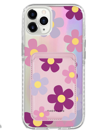 iPhone Magnetic Wallet Holo Case - Daisy Paradise