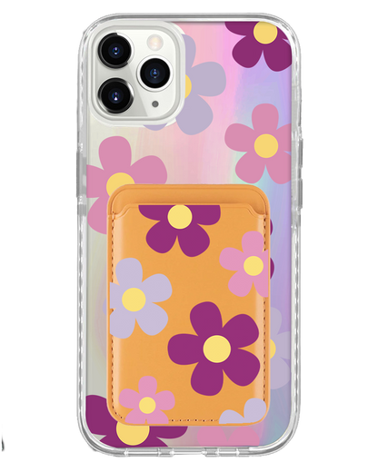 iPhone Magnetic Wallet Holo Case - Daisy Paradise