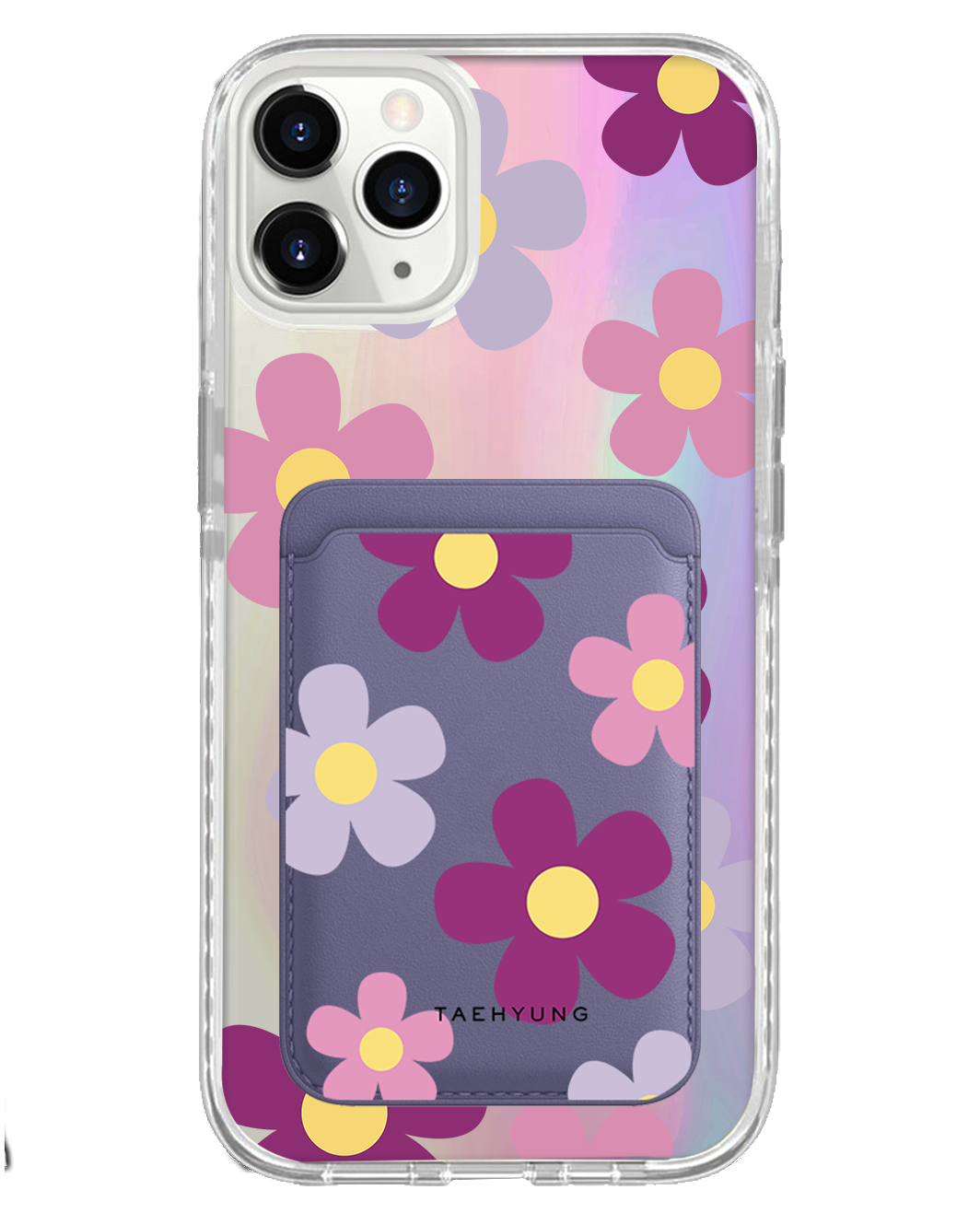 iPhone Magnetic Wallet Holo Case - Daisy Paradise