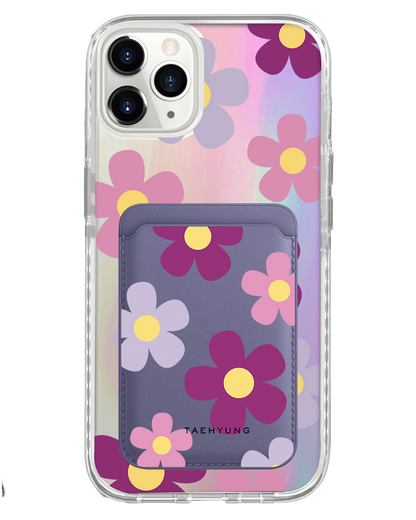 iPhone Magnetic Wallet Holo Case - Daisy Paradise