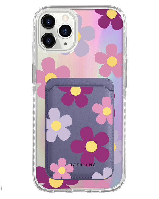 iPhone Magnetic Wallet Holo Case - Daisy Paradise