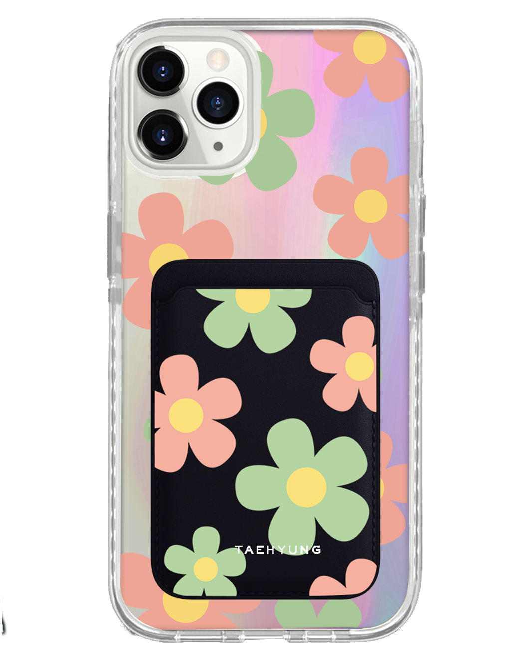 iPhone Magnetic Wallet Holo Case - Daisy Spring