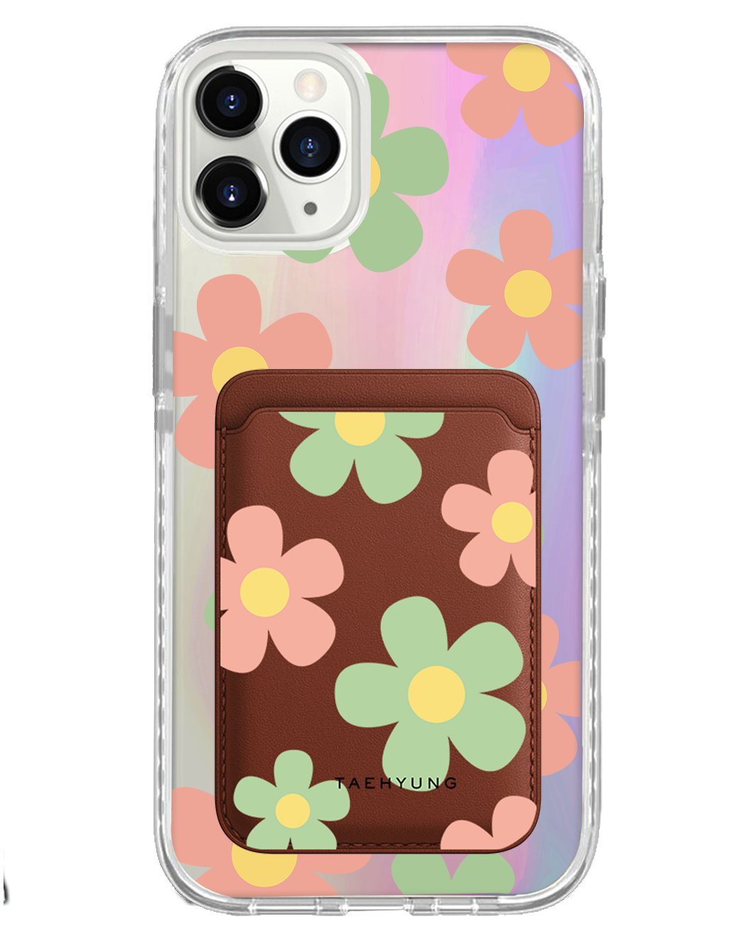 iPhone Magnetic Wallet Holo Case - Daisy Spring