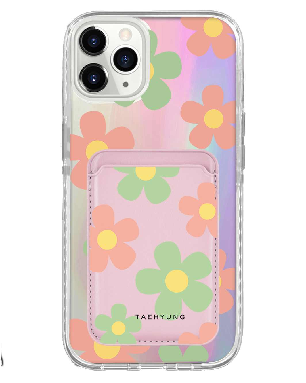 iPhone Magnetic Wallet Holo Case - Daisy Spring