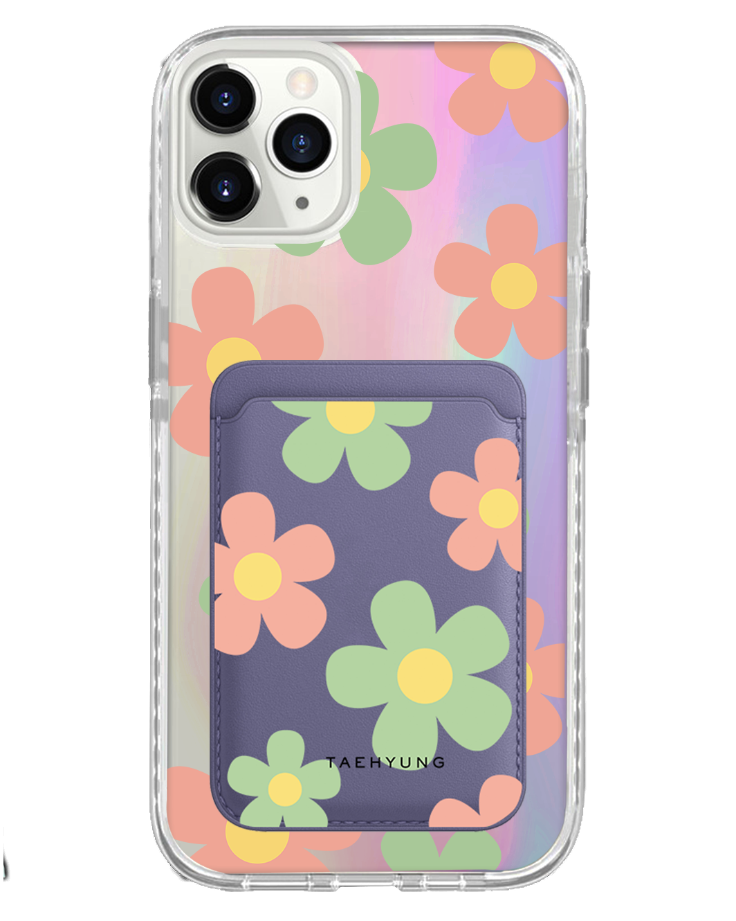 iPhone Magnetic Wallet Holo Case - Daisy Spring