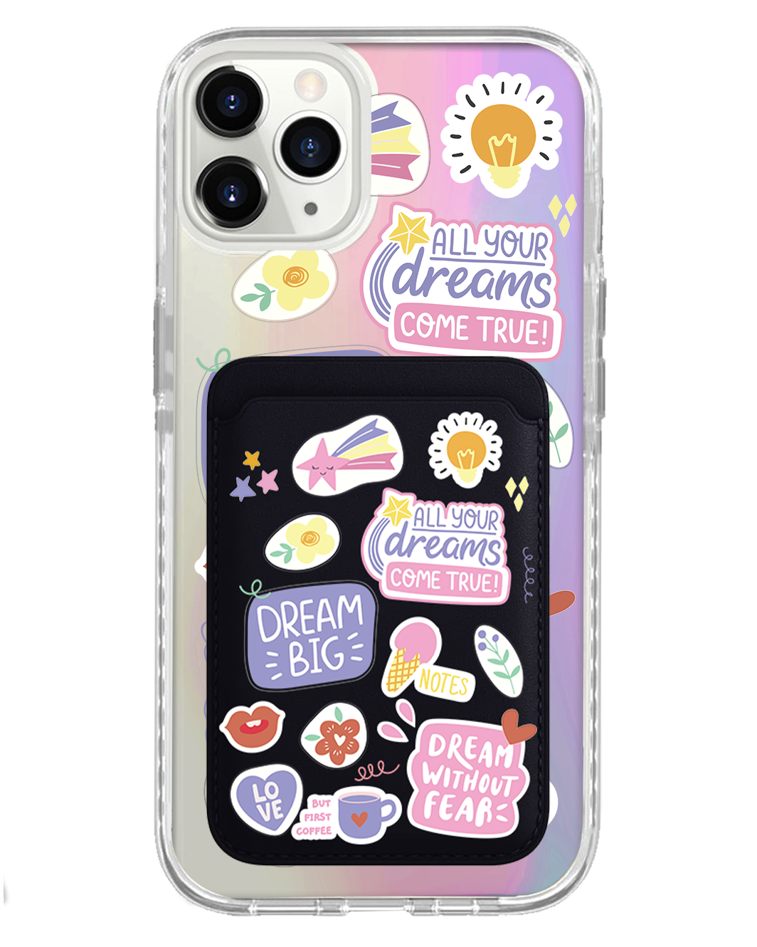 iPhone Magnetic Wallet Holo Case - Dream Sticker Pack