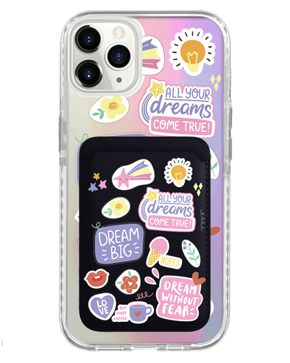 iPhone Magnetic Wallet Holo Case - Dream Sticker Pack