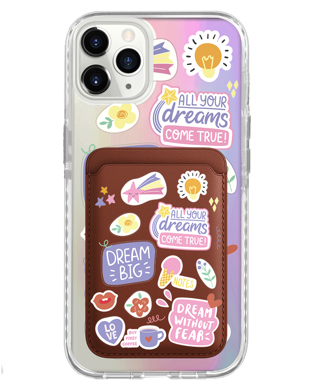 iPhone Magnetic Wallet Holo Case - Dream Sticker Pack