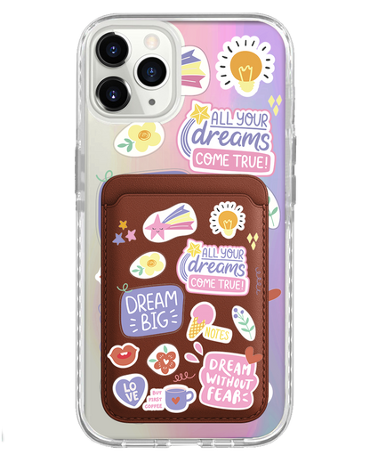 iPhone Magnetic Wallet Holo Case - Dream Sticker Pack
