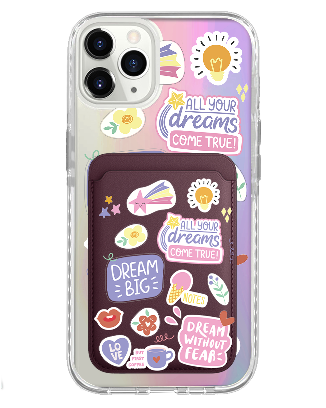 iPhone Magnetic Wallet Holo Case - Dream Sticker Pack