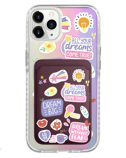iPhone Magnetic Wallet Holo Case - Dream Sticker Pack