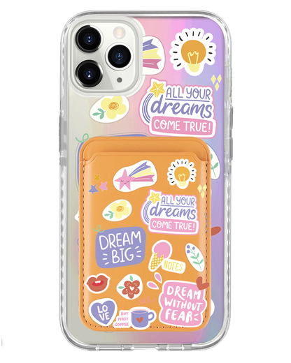 iPhone Magnetic Wallet Holo Case - Dream Sticker Pack