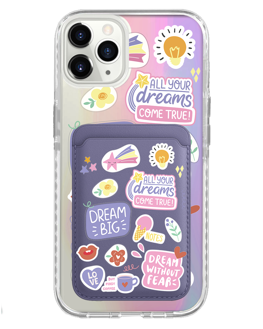 iPhone Magnetic Wallet Holo Case - Dream Sticker Pack