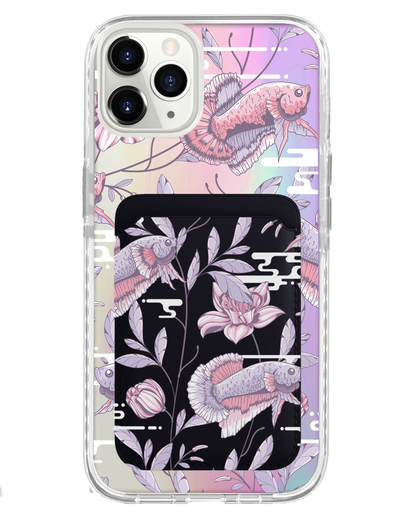iPhone Magnetic Wallet Holo Case - Fish & Floral 1.0